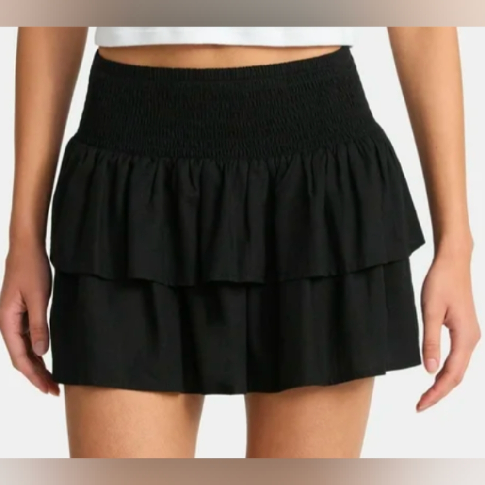 Wild Fable NWT Black Tiered Ruffle Mini With Built in Shorts Small